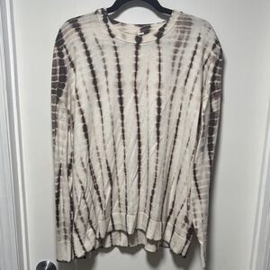 Lululemon athletica women’s Tie-Dye Crewneck Sweater - Cream and Brown size 12